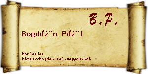 Bogdán Pál névjegykártya