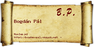 Bogdán Pál névjegykártya